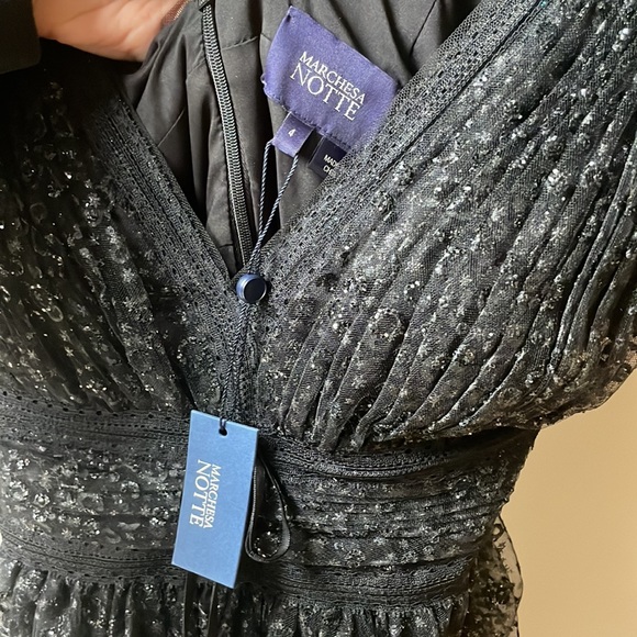 Marchesa Notte Flutter Sleeve Cocktail Dress size 4 - Picture 9 of 15